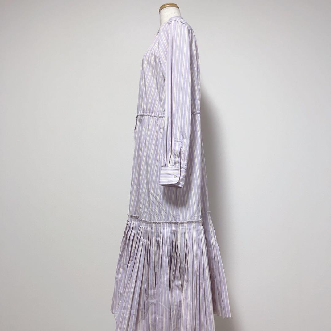美品ポロラルフローレン プリーツヘムロングシャツワンピース ストライプ サイズ2