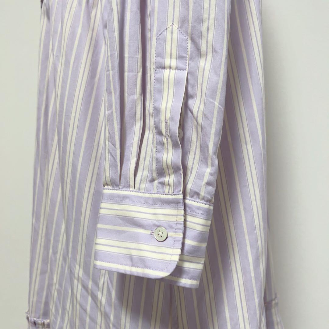 美品ポロラルフローレン プリーツヘムロングシャツワンピース ストライプ サイズ2