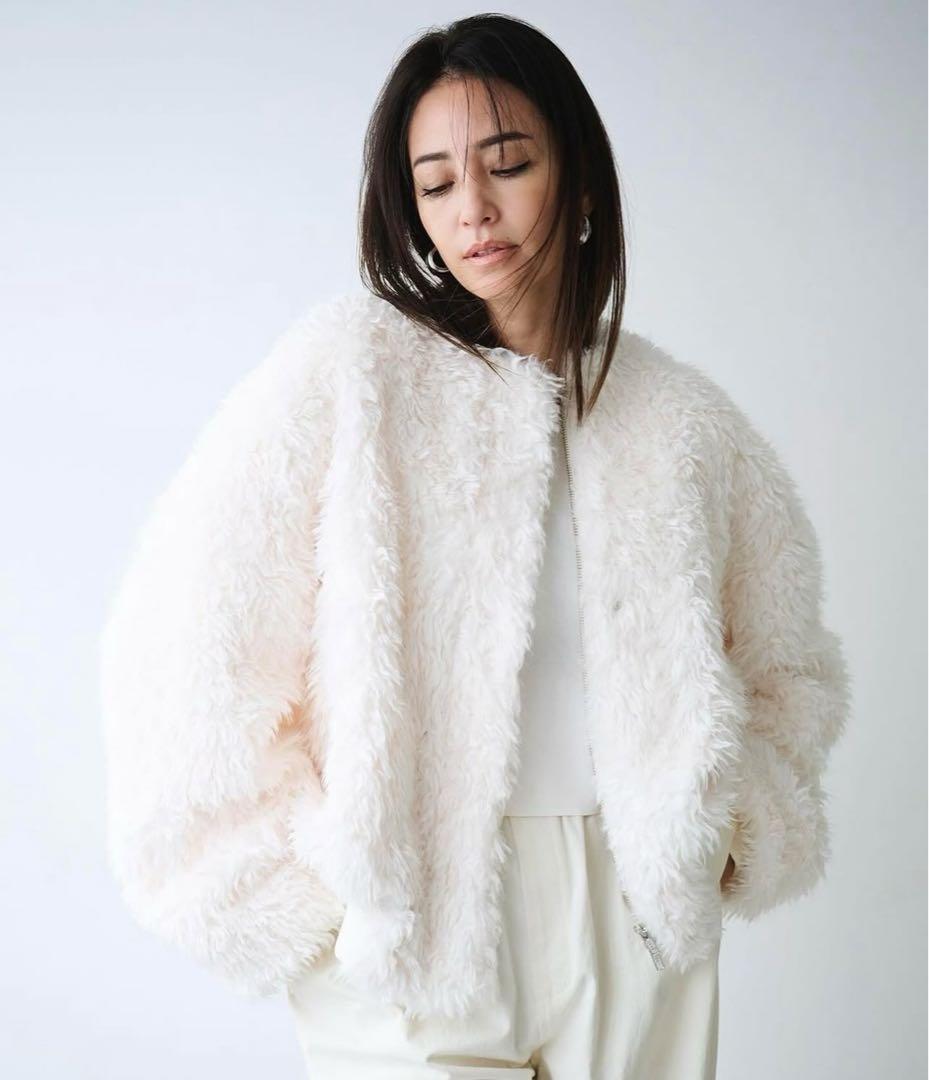 新品タグ付き⭐︎CADUNE カデュネ　ボアブルゾン　川上桃子　ファー　36