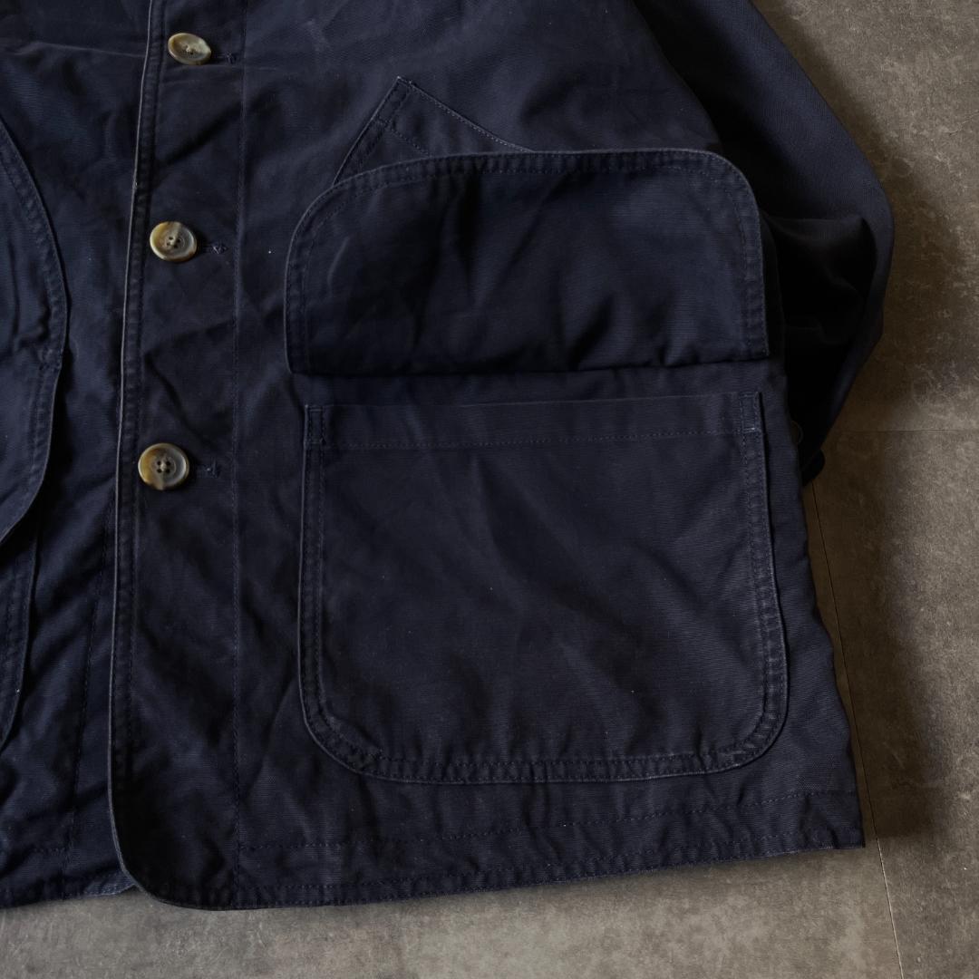 00s Lands' End カバーオール コーデュロイ襟 紺 XL A538