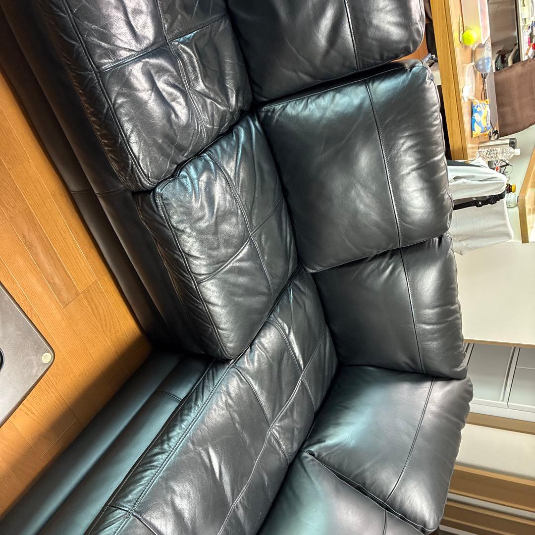 黒いレザーソファ(牛革、合成革) boss専用