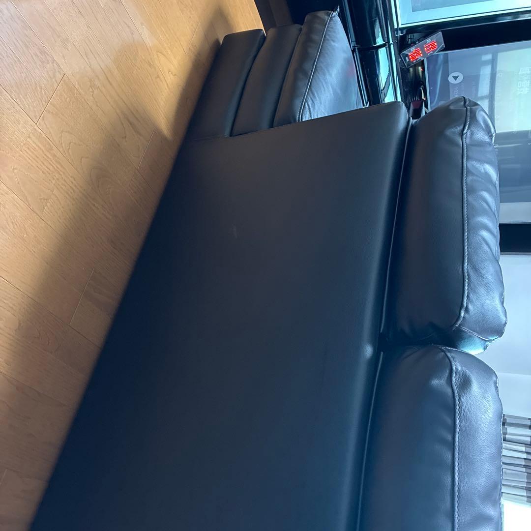 黒いレザーソファ(牛革、合成革) boss専用