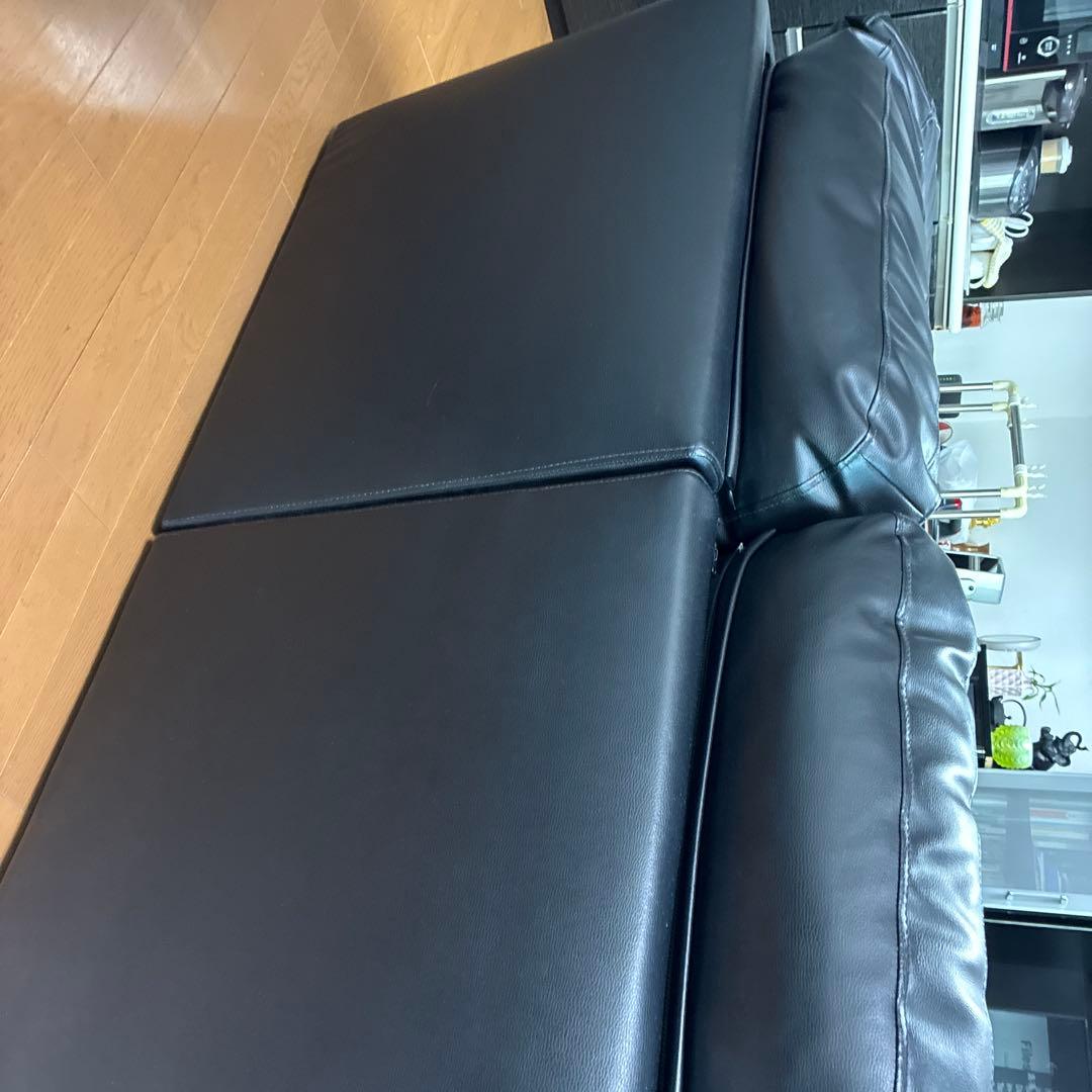 黒いレザーソファ(牛革、合成革) boss専用