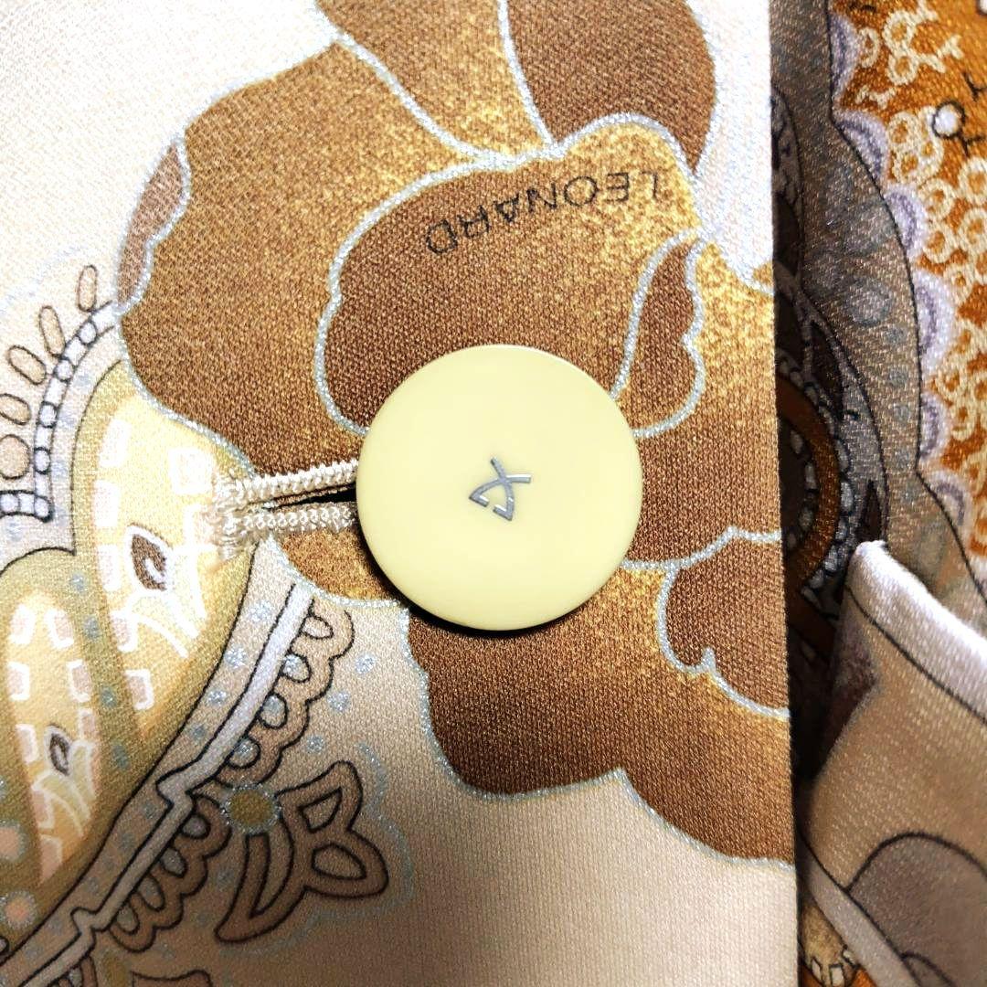 ☆LEONARD☆ レオナール テーラードジャケット ベージュ XL 総柄