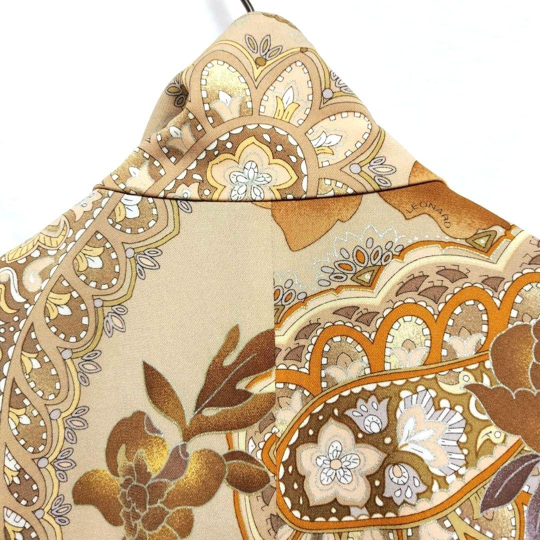 ☆LEONARD☆ レオナール テーラードジャケット ベージュ XL 総柄