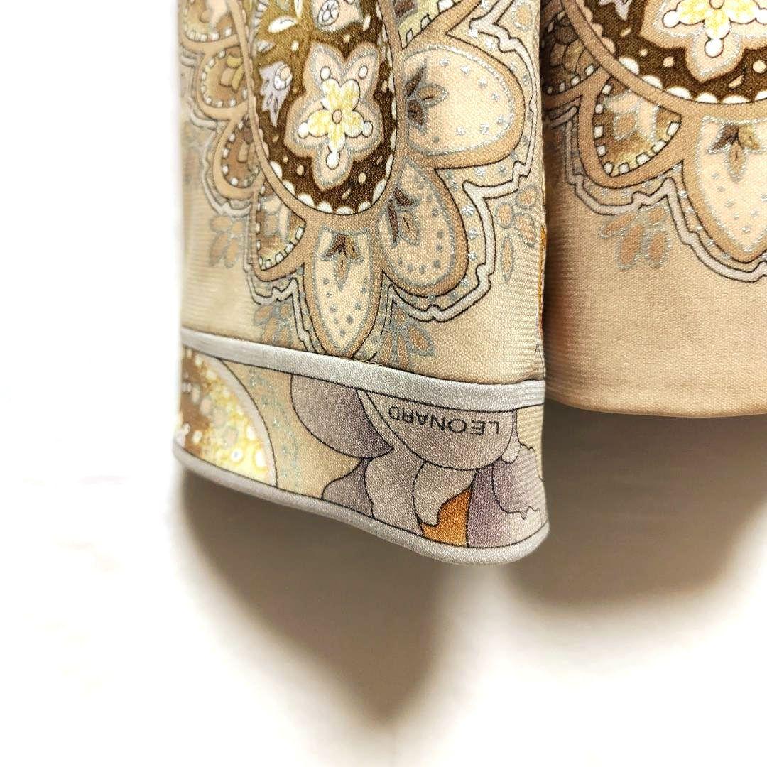 ☆LEONARD☆ レオナール テーラードジャケット ベージュ XL 総柄