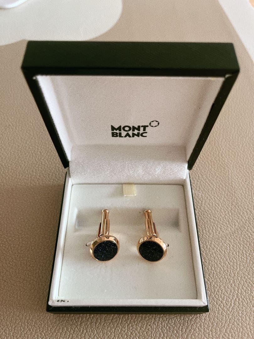 さにブラウン　MONT BLANC カフスボタン カフリンクス メンズ