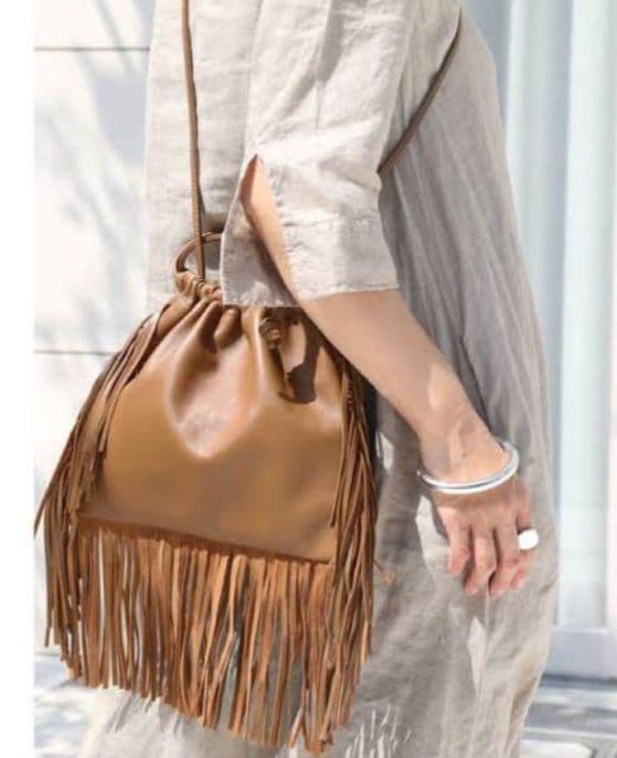 CELERI DEUXIEME CLASSE　フリンジ バッグ ブラウン