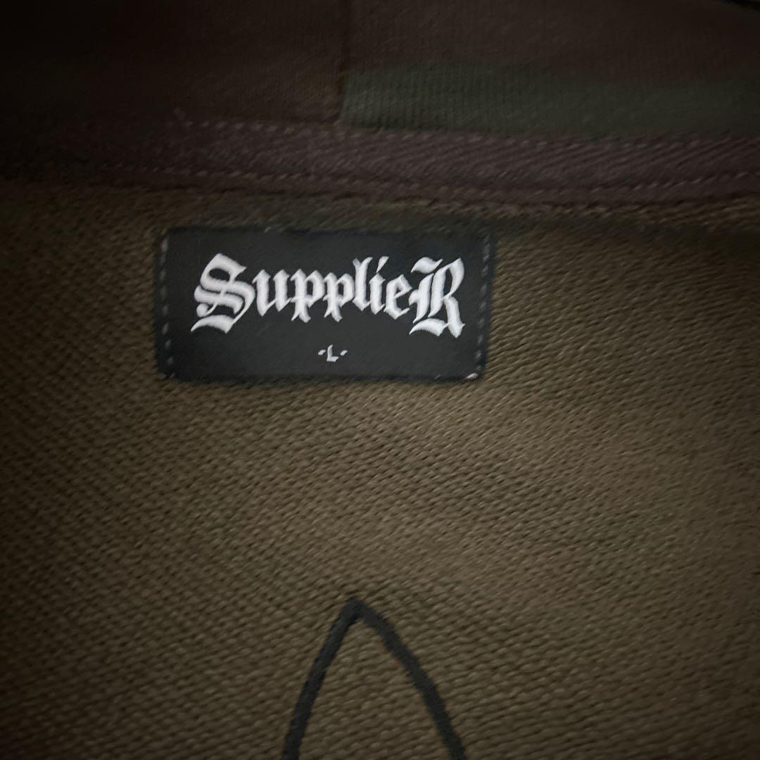 SupplieR 迷彩 フード付きダウンジャケット L