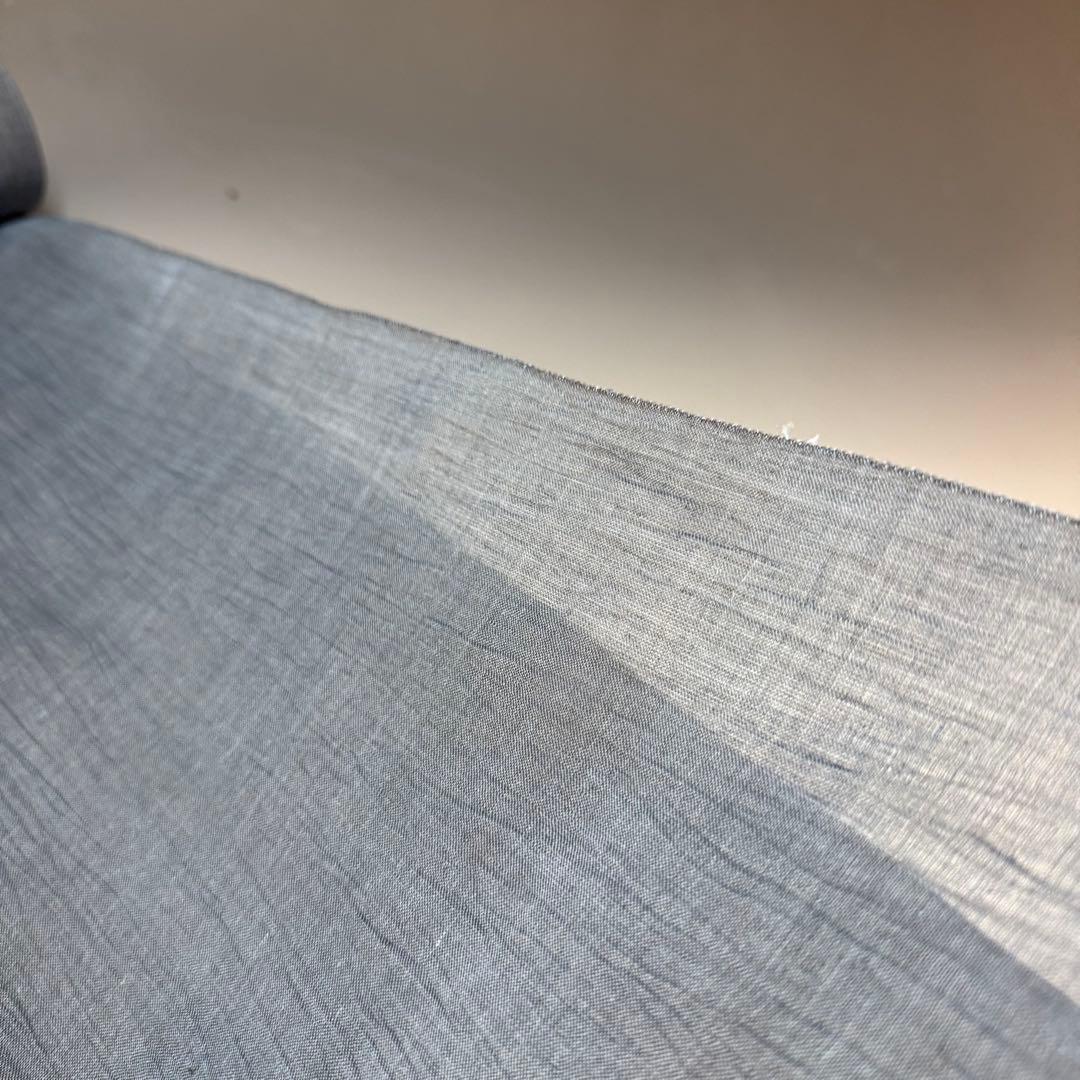 小千谷ちぢみ 反物 濃紺色 麻100% リメイク ハンドメイド