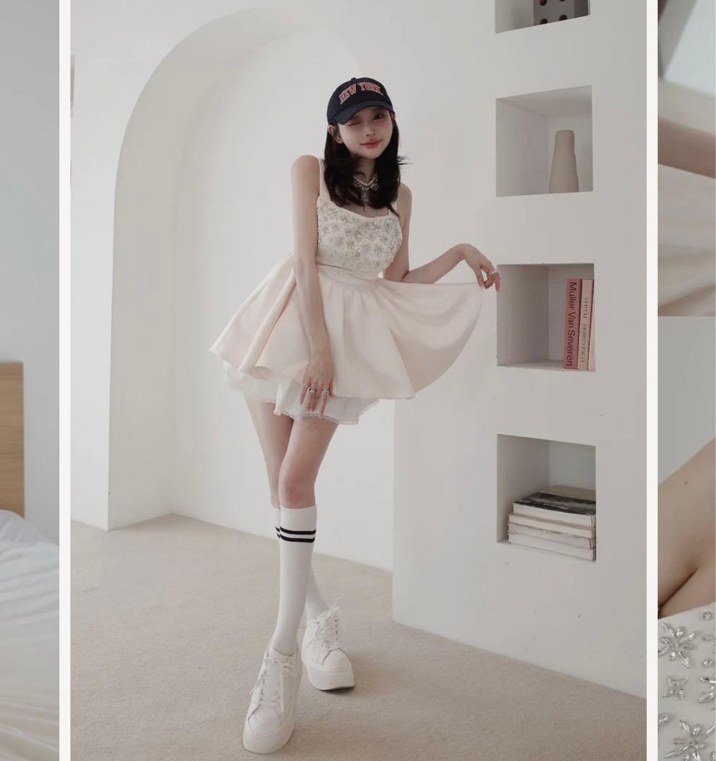 新品タグつき ダーリッチ ジュエリーフレアチュニック アイボリー