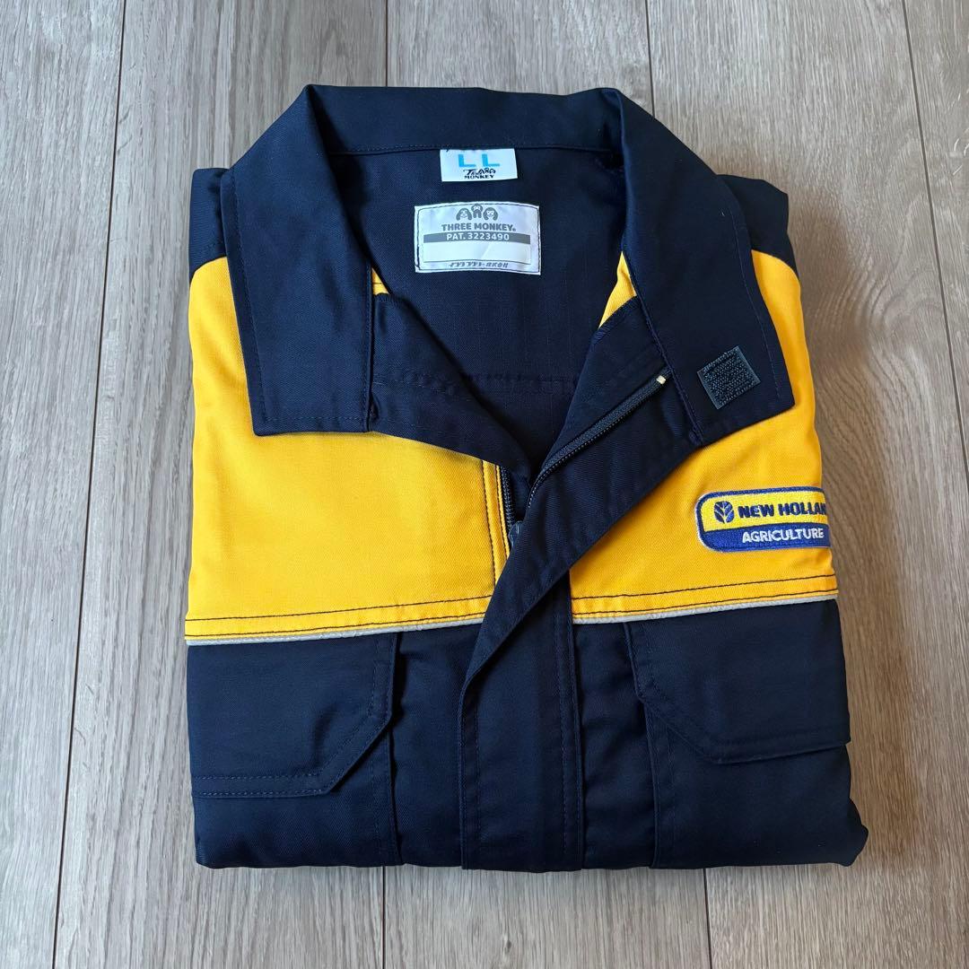 NEW HOLLAND オーバーオール・つなぎ ネイビー/イエロー