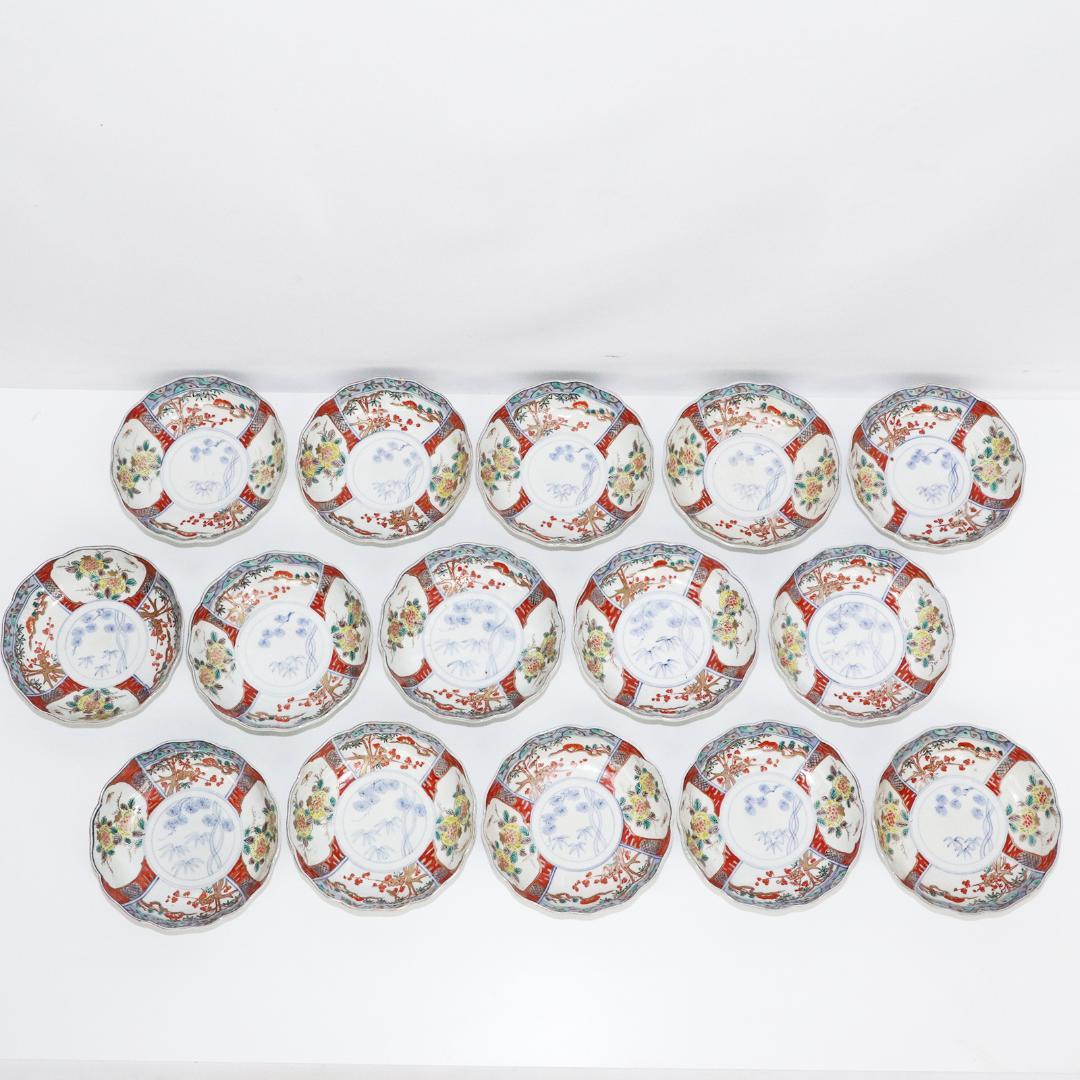 古伊万里 金襴手 松竹梅 膾皿 15客