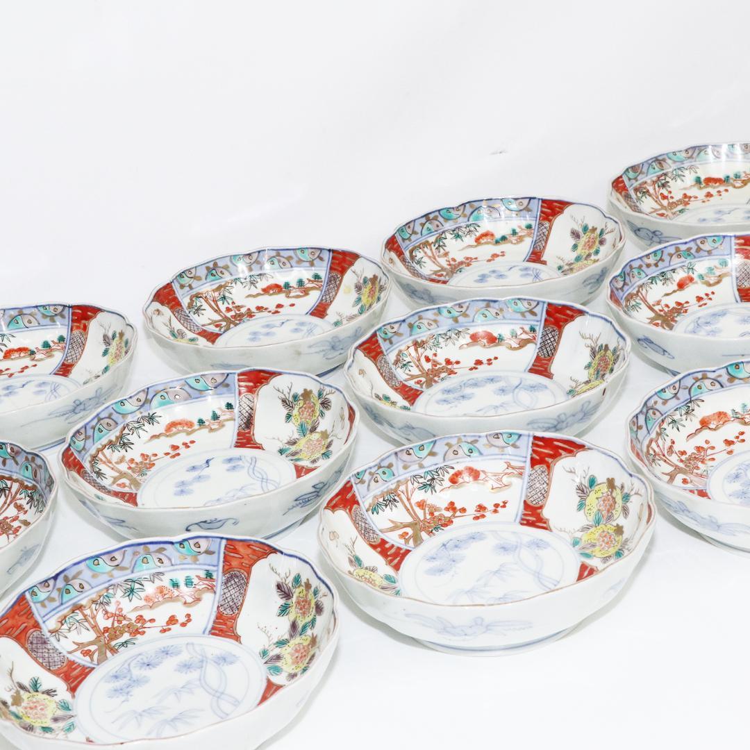 古伊万里 金襴手 松竹梅 膾皿 15客