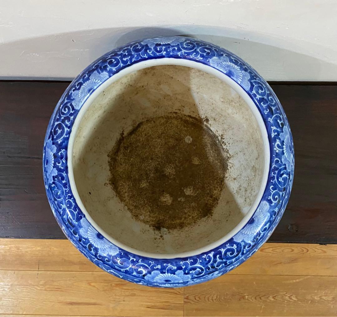 手描き火鉢　鳳凰図柄　美品