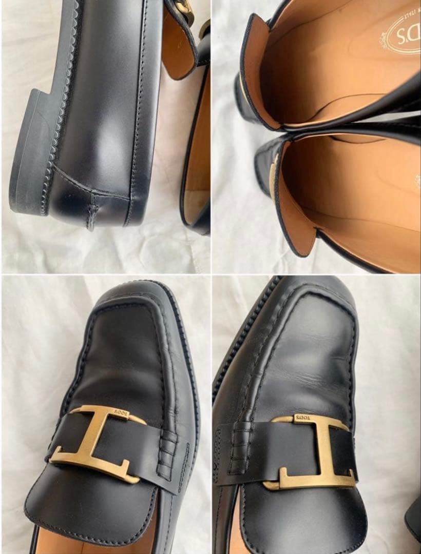 TOD'S Tタイムレスレザースクエアトゥシューズ　３９