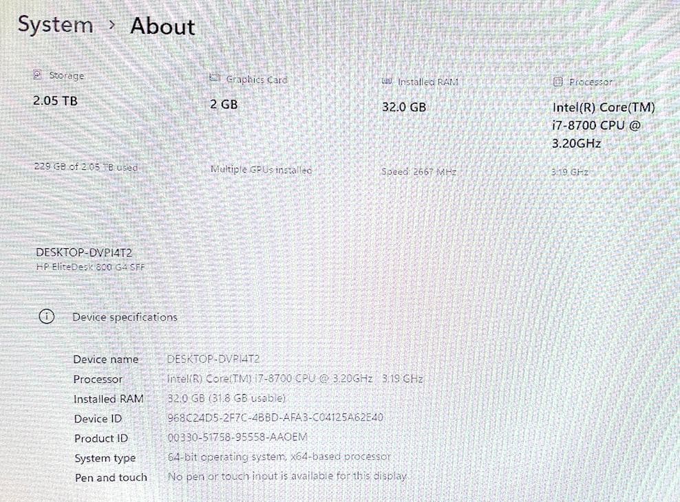 HP EliteDesk 800 G4 SFF 32Gメモリ+ 1TB SSD