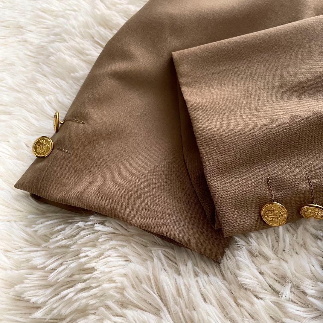 極美品✨ジェイプレス　テーラードジャケット　金ボタン　段返り　パイピング赤　M