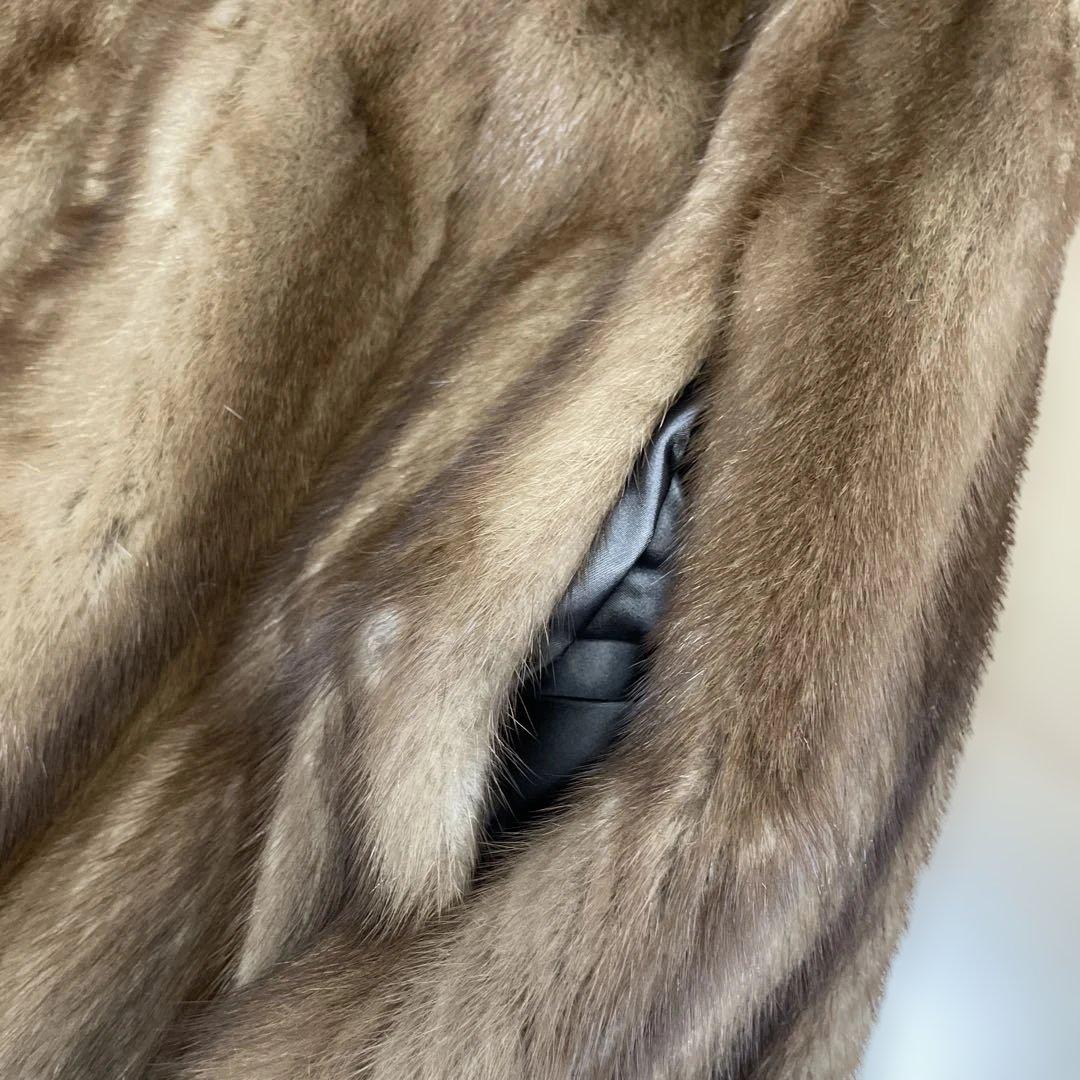 代代の❤️ミンク　毛皮　ダークブラウン ロングコート　13号