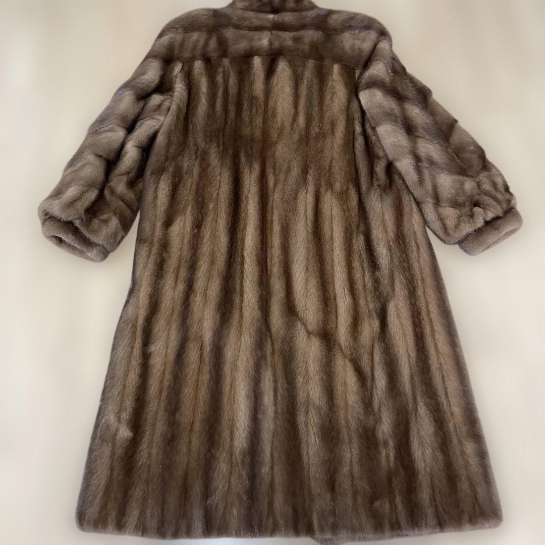 代代の❤️ミンク　毛皮　ダークブラウン ロングコート　13号