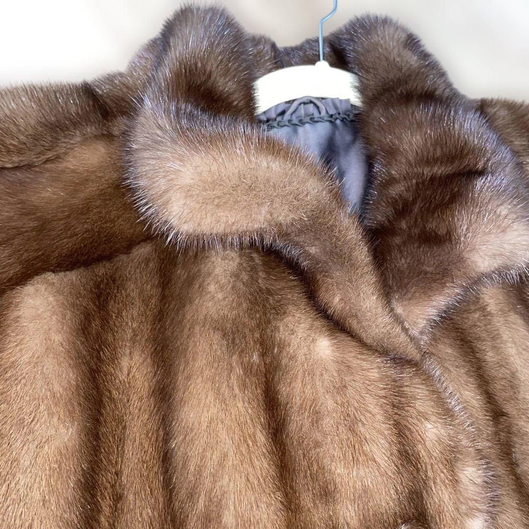 代代の❤️ミンク　毛皮　ダークブラウン ロングコート　13号