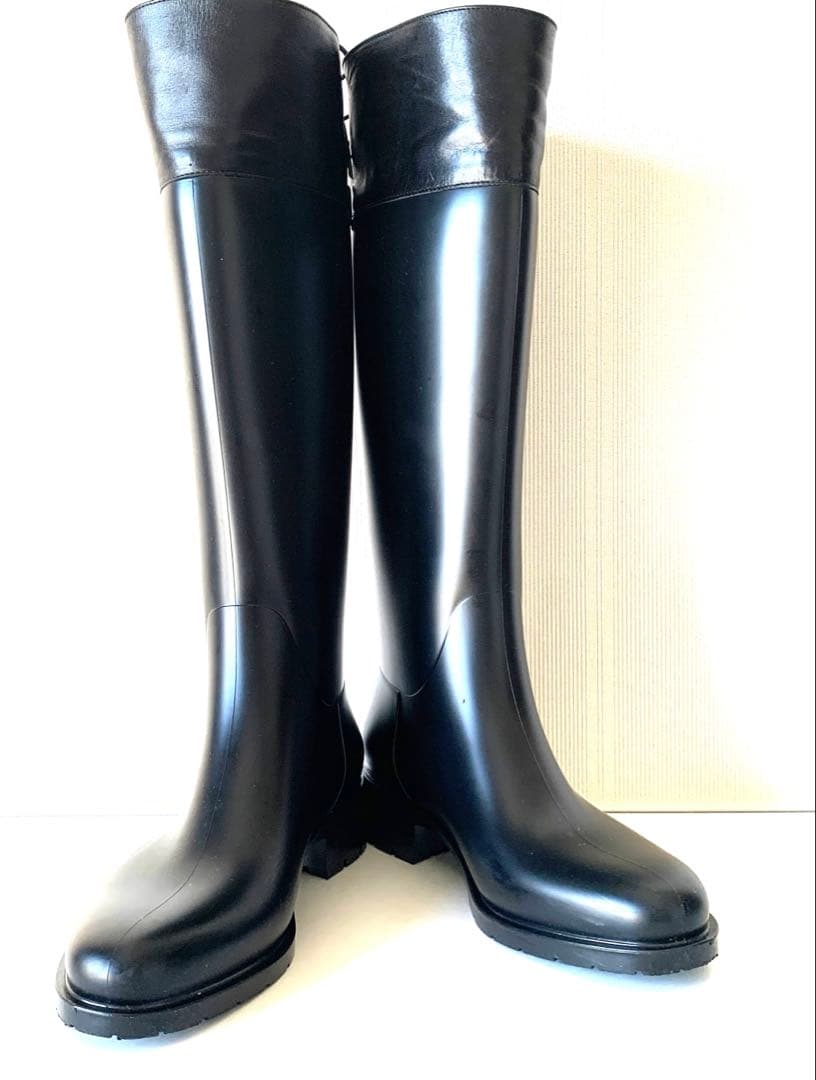 [美品]レインブーツ　FABIO RUSCONI [38] レザー　イタリア製
