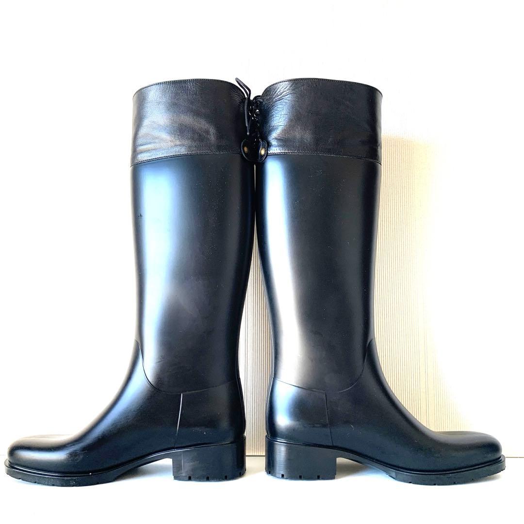 [美品]レインブーツ　FABIO RUSCONI [38] レザー　イタリア製