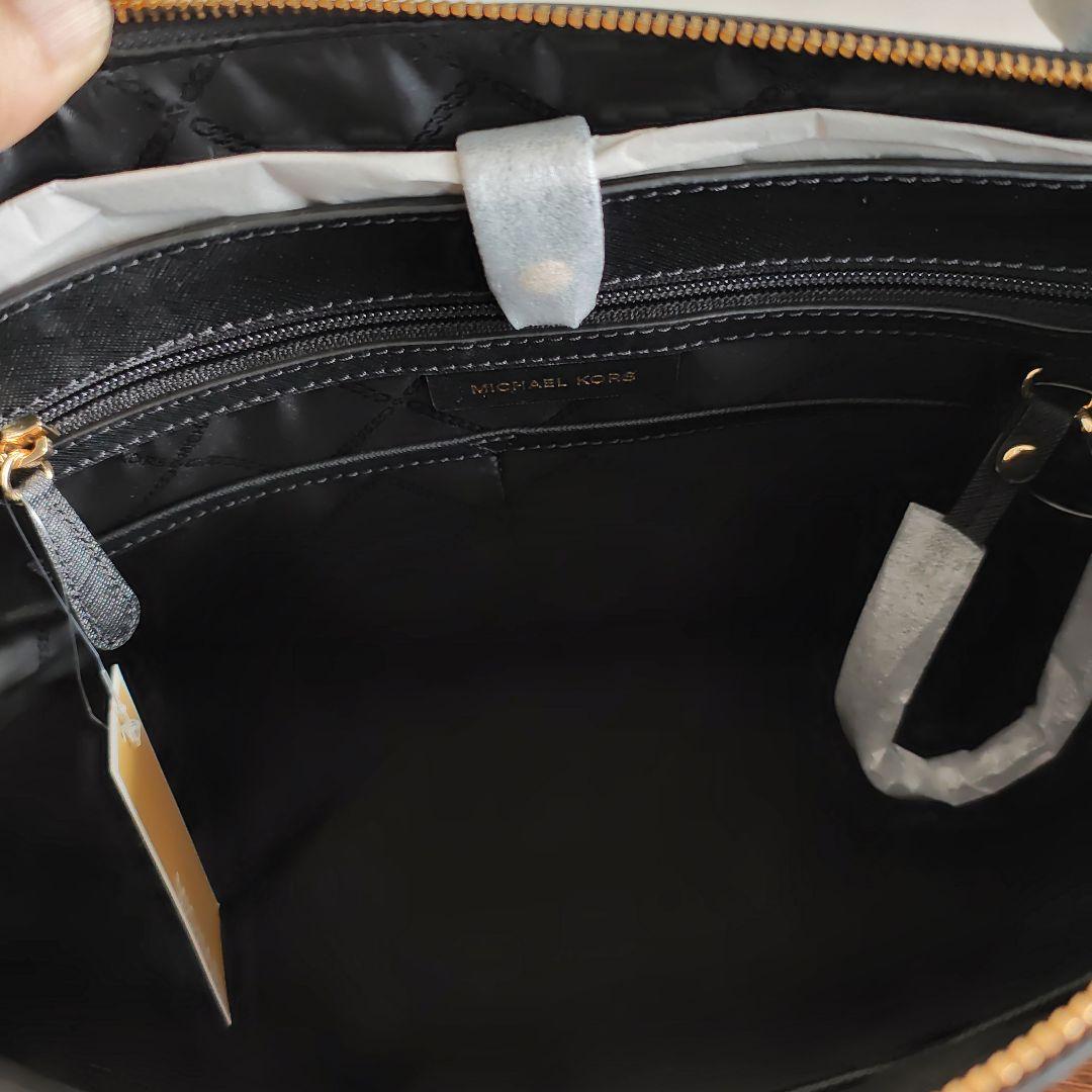 【新品・未使用】MICHAEL KORS ブラック 革トートバッグ
