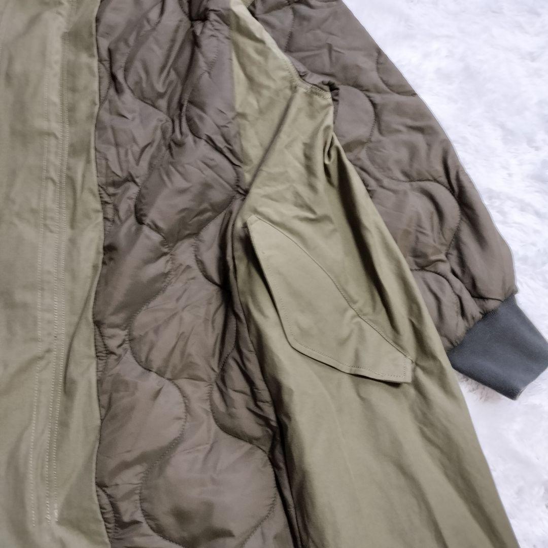 【新品タグ付き】エシンタ 切替マキシミリタリーコート カーキ キルティング