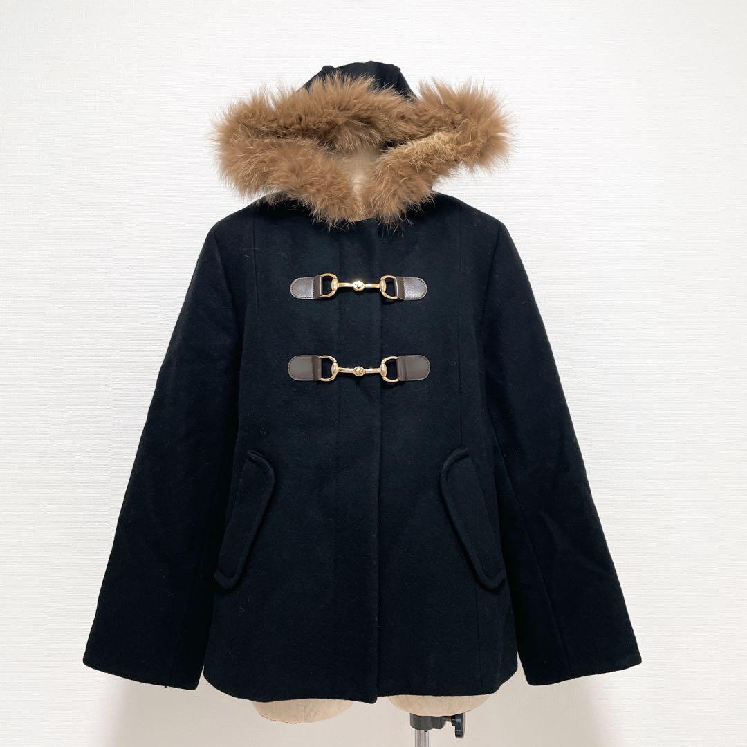 ef-de エフデ フォクスファーコート 黒 大きいサイズ 秋冬 上品素敵