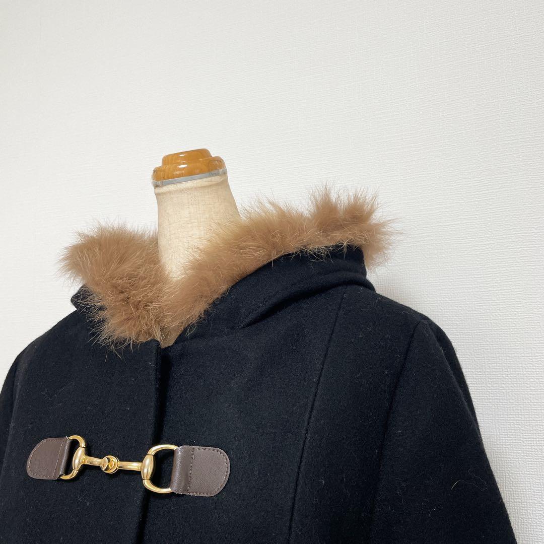 ef-de エフデ フォクスファーコート 黒 大きいサイズ 秋冬 上品素敵