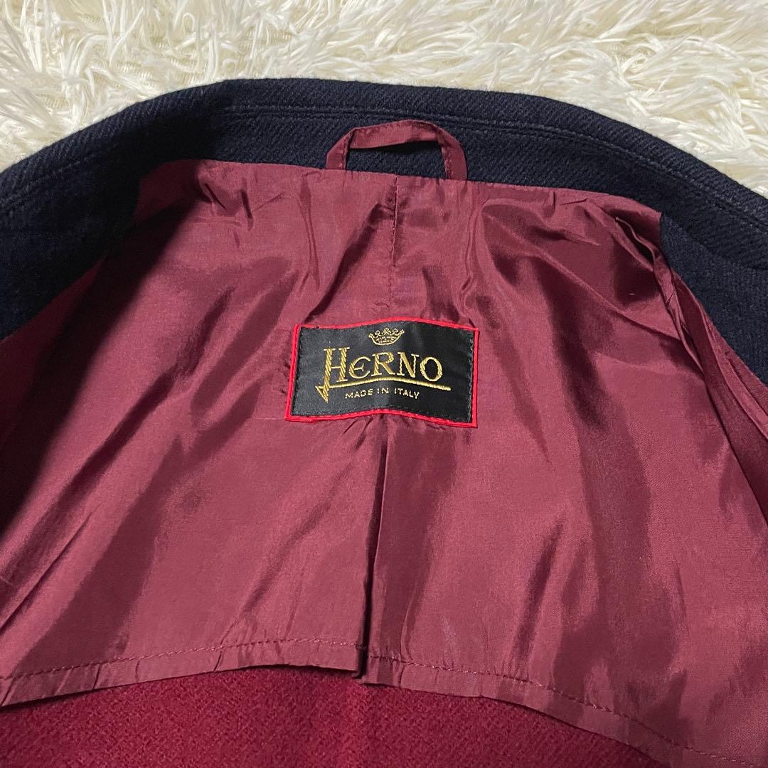 【美品】HERNO ヘルノ テーラードジャケット イタリア製 ネイビー 48