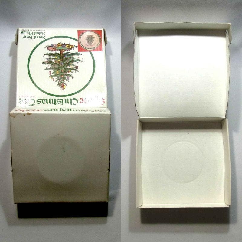 Spode スポード 英国製 クリスマスツリー サラダプレート 4枚セット 箱付