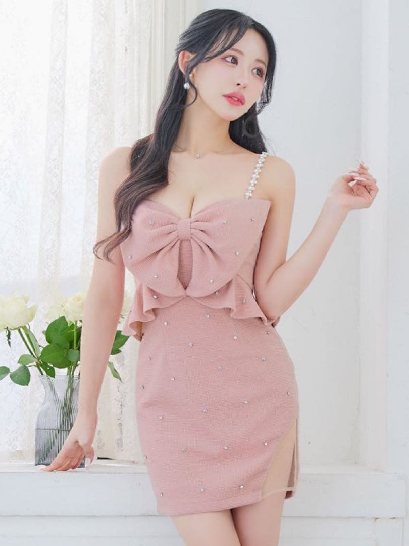 ラメリボンキャミソールドレス