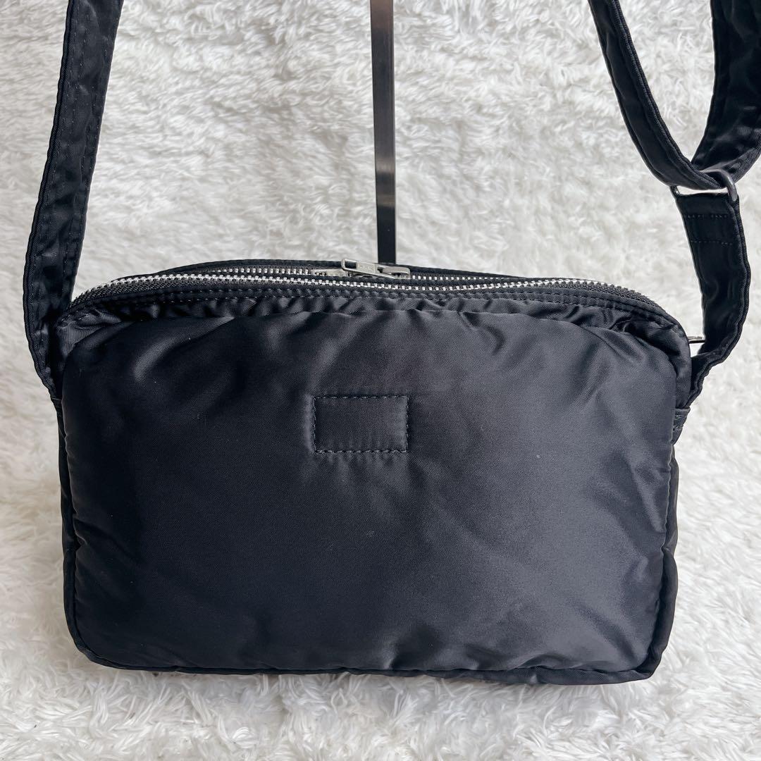 美品 ポーター タンカー 二層 ショルダーバッグ ブラック 肩がけ 黒 2室
