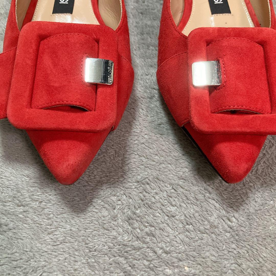 【美品】セルジオロッシ sr MILANO MIA フラットシューズ 36 赤