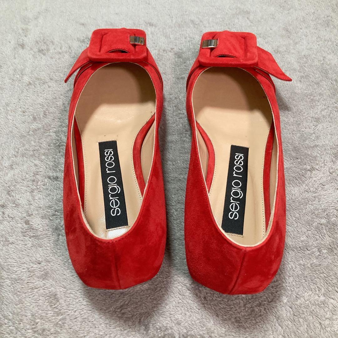 【美品】セルジオロッシ sr MILANO MIA フラットシューズ 36 赤