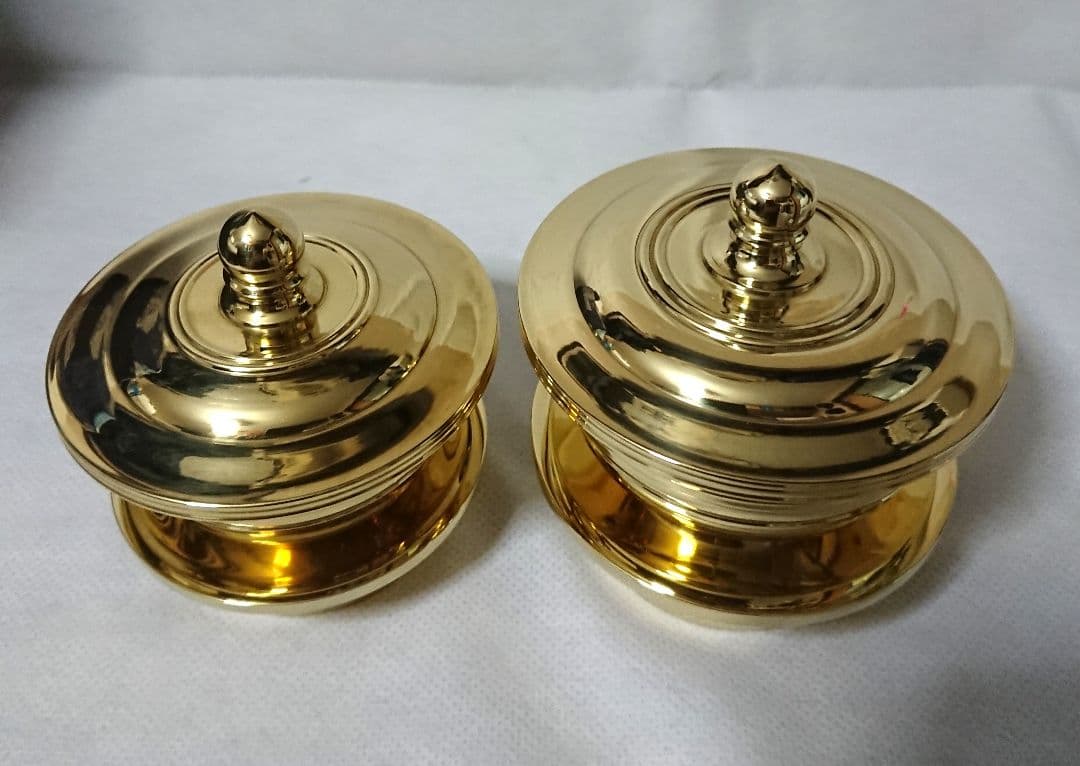 ✶金属工芸品✶塗香器／洒水器 二器セット 真鍮製 京都製 仏具・法具・仏教・密教