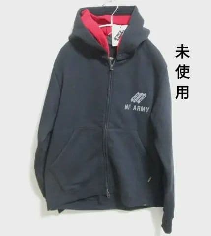 未使用　ナリフリ×アルファ　ダブルフードフロントジップパーカー