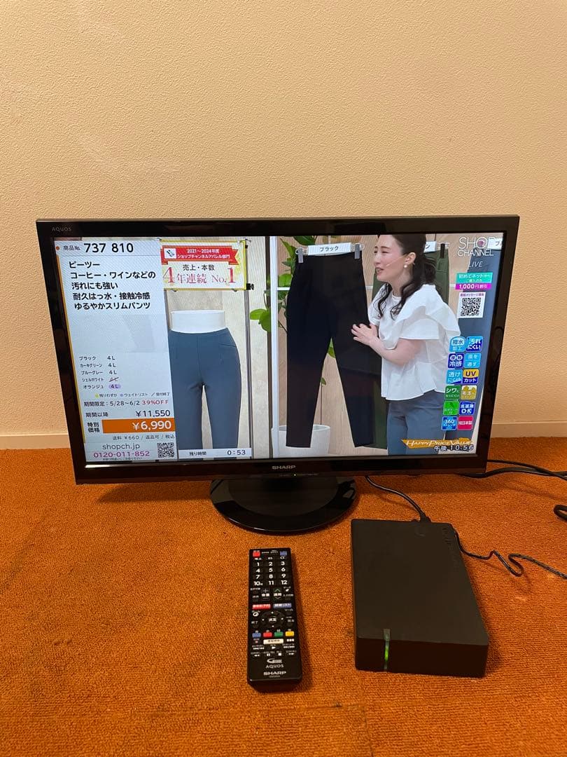 シャープ 24V型 液晶テレビ 1TB HDD付き　外付HDD対応(裏番組録画)