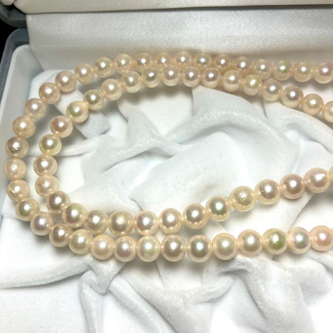 超ロング 121㎝✨ あこや真珠 パールネックレス 6-6.5㎜ ソーティング