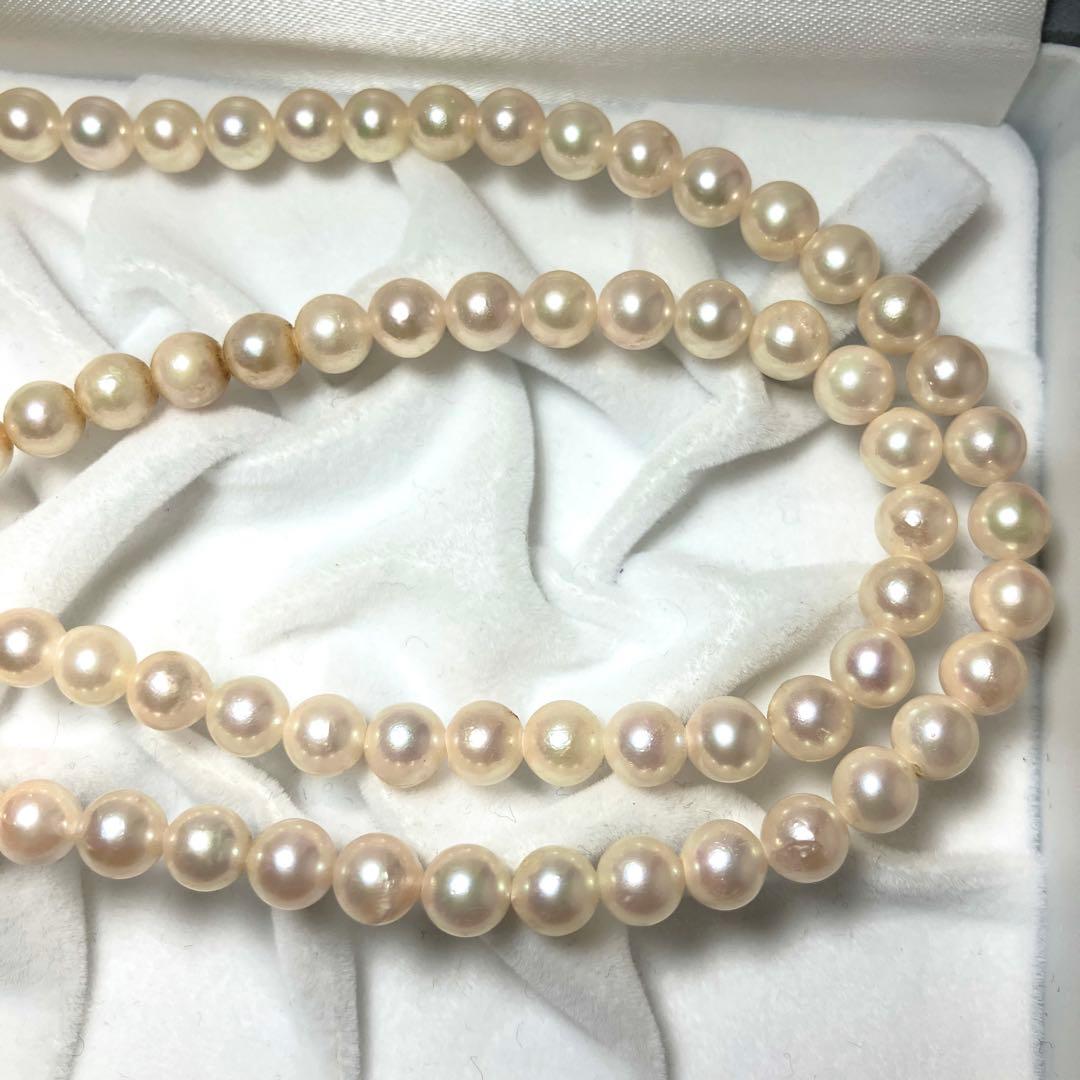 超ロング 121㎝✨ あこや真珠 パールネックレス 6-6.5㎜ ソーティング