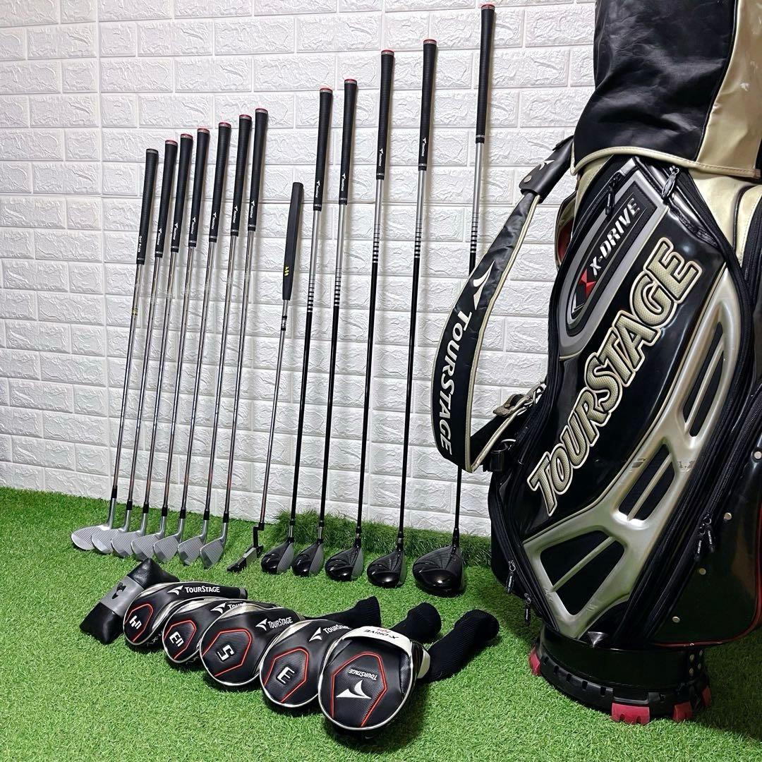 美品 TOURSTAGE お買得セット メンズゴルフクラブ豪華13本フルセット