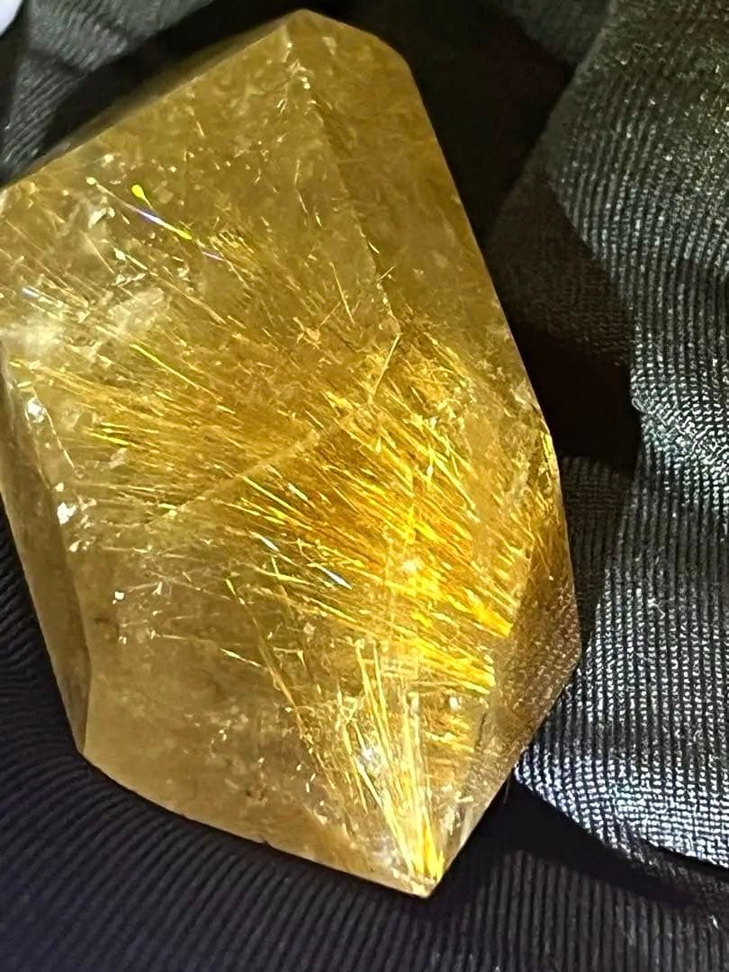 ルチルクォーツ　ダブルポイント　六角柱　天然石　ポイント　ルチル