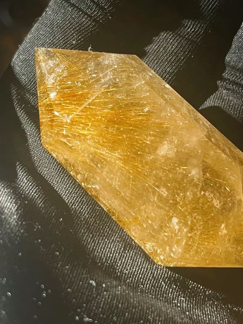 ルチルクォーツ　ダブルポイント　六角柱　天然石　ポイント　ルチル