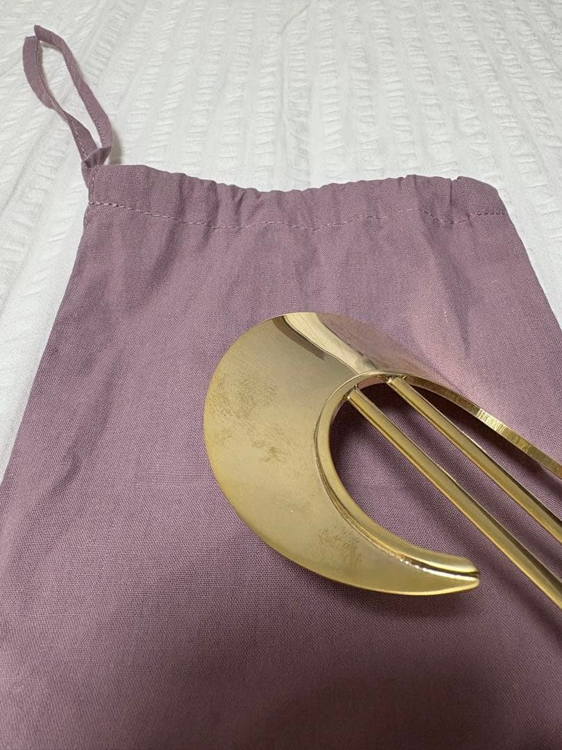 【新品未使用】シキア　Moon Plate Hair Fork ゴールド