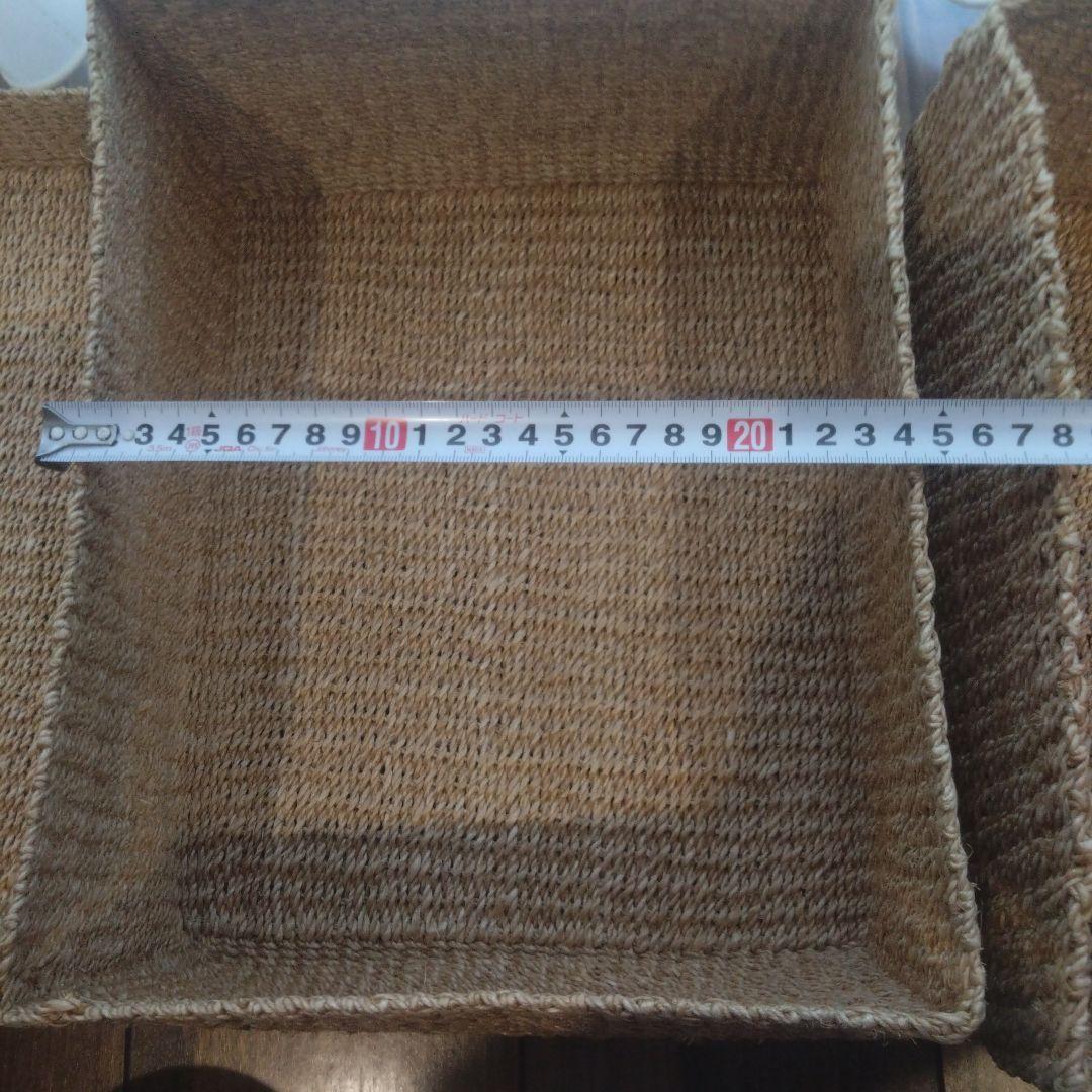 【廃盤】無印良品　アバカ　カゴ　蓋付き小物入れ　大2個＆中2個