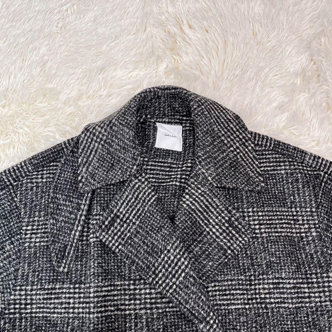 【極美品】Spick & Span Wスライバーチェックハーフコート　36