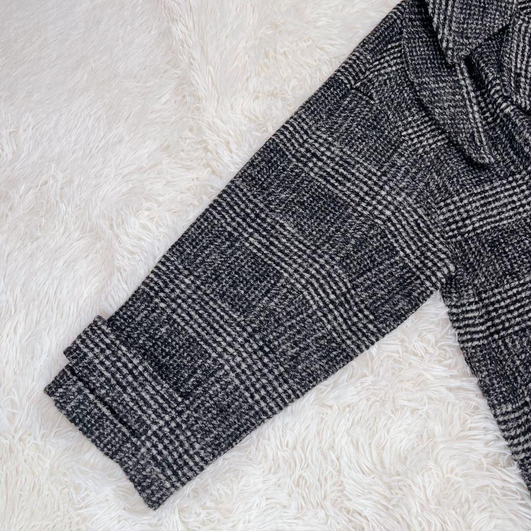 【極美品】Spick & Span Wスライバーチェックハーフコート　36