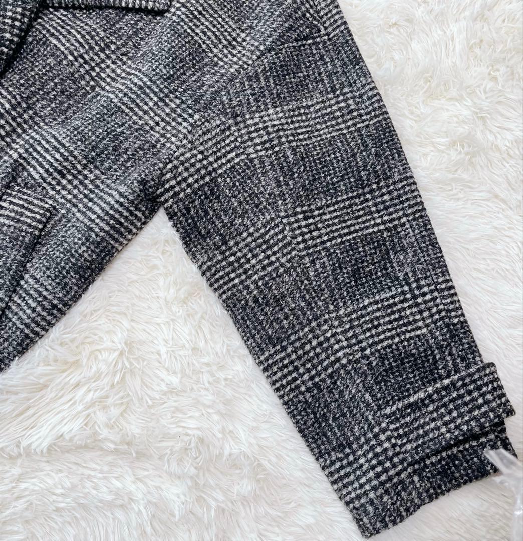 【極美品】Spick & Span Wスライバーチェックハーフコート　36